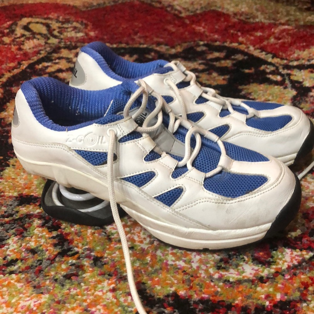 Z-Coil Women's White and Blue Athletic Sneakers